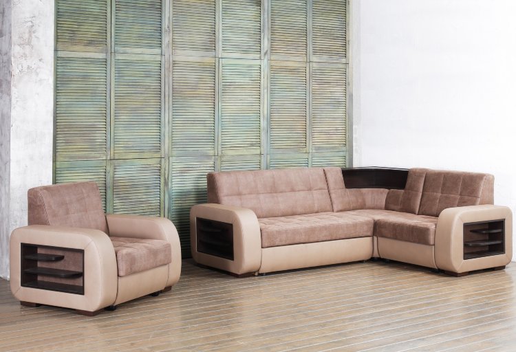 Угловой диван &quot;Гранд 4 угол 4П&quot; Диван, который будет прекрасно смотреться в комнате любого стиля и дизайна. Диван оснащён удобным механизмом трансформации, раскладывающим спальное место в уровень сидения. 